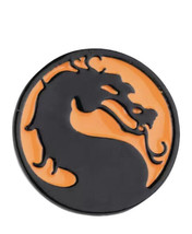 Mortal Kombat Video Game Dragon Black and Orange Logo 1&quot; Lapel Hat Pin, New! - £4.69 GBP