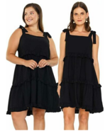 Cleo Cora Babydoll Dress for Women Casual Baby Doll Smocked Ruffle Dress... - $21.95