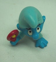 Vintage 1984 Schleich The Smurfs Baby Smurf Blue Outfit Pvc Figure Toy - £23.88 GBP