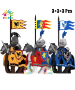 Medieval Knights Building Blocks Action Figures Flag Helmet Armor Toys 3 set - $19.98