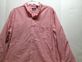 Izod Mens Button Down Dress Shirt Slim Fit X Large Pink Long Sleeve - £9.33 GBP