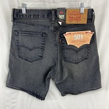 Levi&#39;s Mens 501 Size 30 Black Jean Shorts Denim Straight Leg Button Fly - $26.59