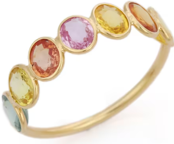 Primary image for Multi Sapphire Half Eternity Band in 18K Yellow Gold