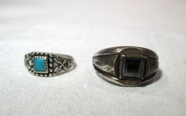 Vintage Sterling Silver Trading Post Rings - Lot of 2 - K707 - £60.06 GBP