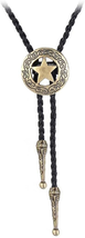Western Cowboy Texas Bolo Tie - Vintage Leather Necktie with Lone Star - £10.18 GBP