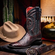 MISSOURI Genuine Snake Skin Cowboy Boot from the Western Collection BlackCherry image 8