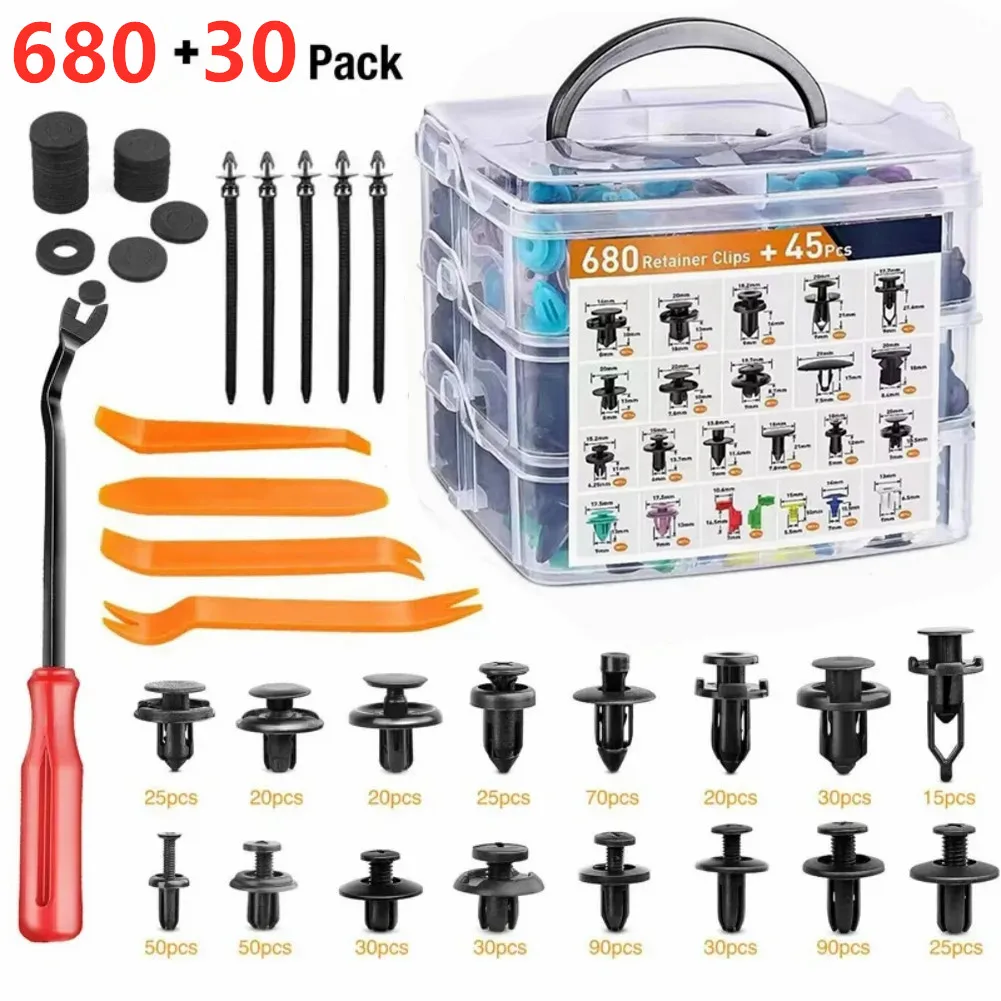 80 50pcs mixed car fastener clip for auto body push retainer pin rivet bumper door trim thumb200