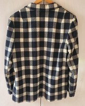VTG Pendleton 100% Wool Buffalo Check Blazer Women&#39;s Fits Size 12 Black &amp; White - £27.10 GBP