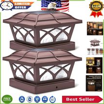 Weatherproof Solar LED Post Caps - Brown Glass Lights for Deck and Fence... - $72.72 CAD
