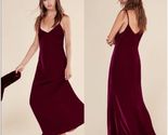 Reformation Chemise Velvet Dress Burgundy Slip Maxi Formal Cocktail M - $79.19