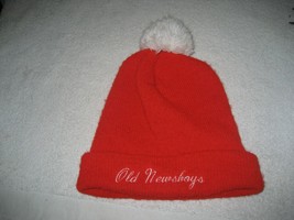 Vintage Old Newsboys Goodfellow Newspaper red stocking wool hat rare - £42.03 GBP