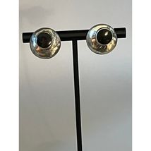 BOCCO Sterling silver black onyx inlay push back earrings, signed - $54.65