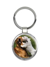 Golden Retriever Kissing : Gift Keychain Dog Funny Romantic Pet Animal P... - £6.38 GBP