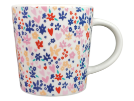 Starbucks Spring Time Floral Mug 14oz Blue Pink Yellow White Flower - $20.76