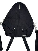 Baggallini Traverse Convertible Sling Bag Backpack Black Nylon Triangle ... - $21.36