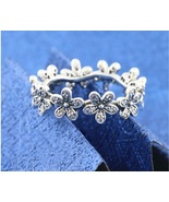 GENUINE STERLING SILVER 925 DAZZLING SHIMMERING DAISY FLOWER  RING SALE  - £12.57 GBP
