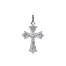 14K White Gold Made In Italy Jesus Crucifix Cross Pendant - £139.36 GBP