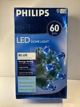 Philips 60 Bulbs LED Dome Lights Blue Color Indoor Outdoor Christmas Lights - £14.72 GBP