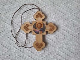 Orthodox Wooden Pectoral Cross Pendant with Rope Cord - $25.00