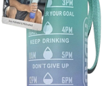 HiDR8 Motivational Sports Bottle Stay Hydrated Motivated 32oz Blue Green - £20.33 GBP