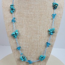 Black Market Minerals Turquoise Strands Necklace 26&quot; - £16.58 GBP