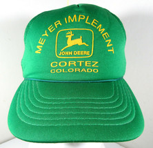 Vintage John Deere Mesh Trucker Hat Meyer Implement Cortez Colorado Gree... - £30.93 GBP