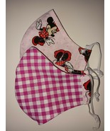 FACE MASK WASHABLE 100% COTTON REUSABLE REVERSIBLE  MINNIE MOUSE / PINK - $3.95