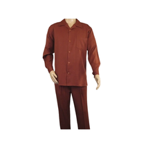 Men MONTIQUE 2pc Set Walking Leisure suit Long Sleeve Set 1641 Cognac Brown image 3