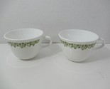 Corelle Crazy Daisy Spring Blossom green flowers on white coffee tea cups  - $5.93
