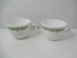 Corelle Crazy Daisy Spring Blossom green flowers on white coffee tea cups  - $5.93