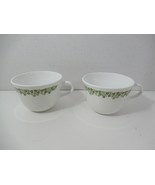 Corelle Crazy Daisy Spring Blossom green flowers on white coffee tea cups  - £4.65 GBP