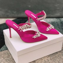 Erican spring and autumn new ladies muller shoes diamond decorated high heels taconez34 thumb200