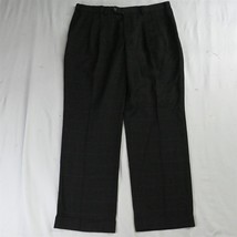 RRL Ralph Lauren 36 x 32 Black Check Classic Pleated Cuffed Mens Dress Pants - £15.69 GBP