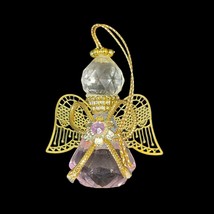 Crystal Prism Ornament Pink Gold Wings Baby Ornament Suncatcher - $12.55