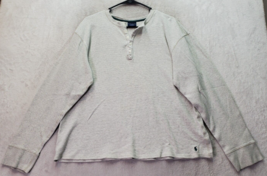 Polo Ralph Lauren Sleepwear Shirt Mens XL Heather Gray Waffle Henley Nec... - $20.28