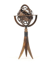 5.5&quot; X 5.5&quot; X 12&quot; Brass Armillary On Horn Stand - £137.75 GBP