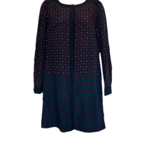 Ann Taylor Womens 4 Blue Red Abstract Print Long Sleeve Sheath Dress - £10.99 GBP