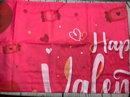 Happy Valentines Day Banner Pink and Red Heart Romantic - £14.93 GBP