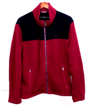 Men&#39;s Tommy Hilfiger Classic Polar Fleece Jacket, Full Zip Red / Black Large - £22.57 GBP