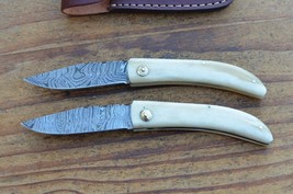 2 damascus 100% handmade beautiful folding knife From The Eagle Collection M0098 - £59.33 GBP