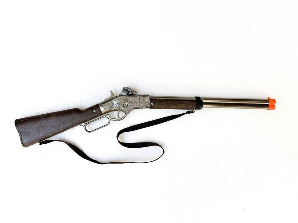 Gonher Cowboy  Silver 8-Shot Cap Gun Toy Lever Action Rifle 29&quot; - £33.30 GBP