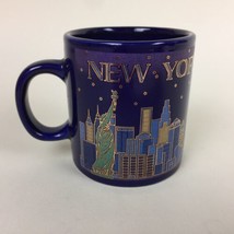 City Merchandise New York Night Skyline Small Mug Cup Blue 4 oz 2 5/8” T... - £9.33 GBP