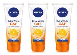 3 x 180ml Nivea Extra White C & E Vitamins Lotion Repair Dullness DHL EXPRESS - £46.85 GBP