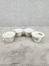 Set Of 4 Fine China Noritake Pattern 3060 China Peony Design Teacups - $27.98