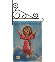 Divine Baby Jesus Burlap - Impressions Decorative Metal Fansy Wall Bracket Garde - £26.62 GBP