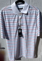 Greg Norman Men&#39;s Golf Polo shirt, Small white Striped NWT - £23.92 GBP