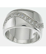Womens 0.75 CT Sterling Silver CZ w/ Platinum Overlay Pave Set Fashion B... - $996.90 MXN