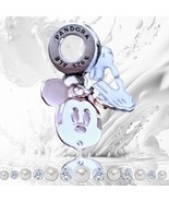 New Pandora Mickey Mouse Two Toned  Double Dangle Charm US Seller - $57.25 CAD
