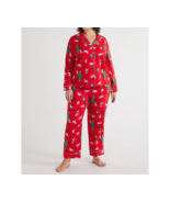 Women&#39;s Plus Long Sleeve Flannel Top &amp;Pants Pajama Set Red Sz 3X 22w-23w - $44.71 CAD