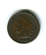 1902 Indian Head Penny United States Small Cent Antique Circulated Coin 03749